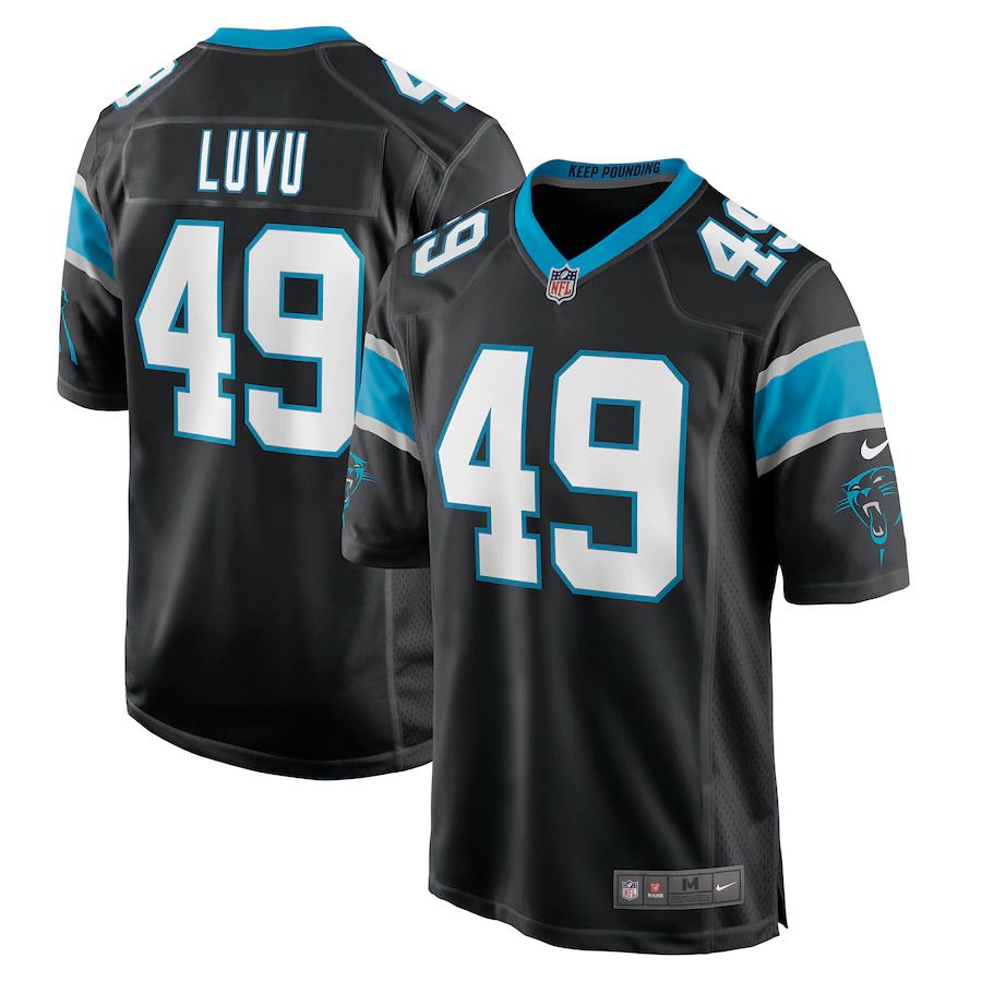Men Carolina Panthers #49 Frankie Luvu Nike Black Game NFL Jersey